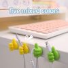 10 Pack Thumb Shape Key Hooks Multifunctional Clip Holder Small Hand Wall Hooks Cute Car Adhesive Hooks Personalized Creative Non-marking Silicone Hoo