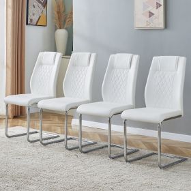 Modern Dining Chairs with Faux Leather Padded Seat Dining Living Room Chairs Upholstered Chair with Metal Legs Design for Kitchen, Living, Bedroom