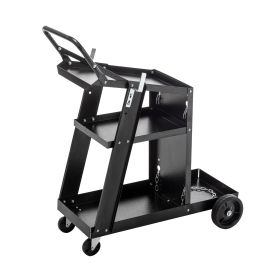 Welding Cart, 3-Tier Welder Cart Heavy Duty with 400Lbs Static Weight Capacity, 360¬∞ Swivel Wheels, Tank Storage Safety Chains, Rolling MIG Welder Ca