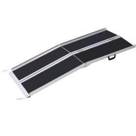 wheel chair ramp 5ft ,aluminium threhold ramp,Portable and Foldable, 600 Pound Capacity, Non-Skid Surface, Two Separate Pieces, for Home, Steps, Stair