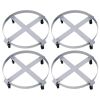 4Pcs Drum Dolly for 55 Gallon Drums,Barrel Dolly with 4 Swivel Caster Wheels,Heavy Duty Steel Frame Drum Cart with Brake for Workshops, Factories, War