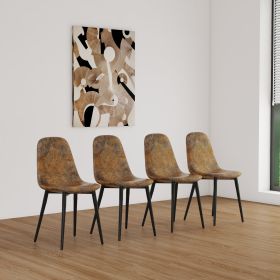 Dining Chairs Set of 4, Modern Accent Chairs with Soft glove suede Fabric Upholstered Seat