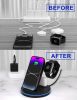 Charging Station for Multiple Devices,3 in 1 Fast Wireless Charging Stand Dock for iPhone 14/13/12/11/Pro/Max/XS/XR/X/8/Plus, for iWatch 7/6/5/4/3/2/S