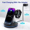 Charging Station for Multiple Devices,3 in 1 Fast Wireless Charging Stand Dock for iPhone 14/13/12/11/Pro/Max/XS/XR/X/8/Plus, for iWatch 7/6/5/4/3/2/S