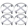 4Pcs Drum Dolly for 55 Gallon Drums,Barrel Dolly with 4 Swivel Caster Wheels,Heavy Duty Steel Frame Drum Cart with Brake for Workshops, Factories, War