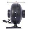 4-Inch 203 CFM Inline Duct Fan: Air Circulation Vent Blower for Hydroponics, Basements, and Kitchens