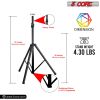 5 Core Speaker Stand Tripod Tall Height Adjustable DJ Light Floor Stands Universal 35mm Pole Mount PA Studio Monitor Large Subwoofer Support - SS ECO