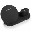 Wireless Charger 3 in 1 10W / 15W Qi Fast Charging Pad Dock Station Travel Chargers for Multiple Devices for iPhones, Android, Galaxy S- Series, Watch