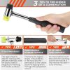 Double Faced Small Rubber Mallet Hammer Tool 25mm Non Marring Hammer Tapping Block for Ring Stretcher Finger Ring Size Mallet Rubber Small Hammer for