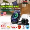 Wireless Charger 3 in 1 10W / 15W Qi Fast Charging Pad Dock Station Travel Chargers for Multiple Devices for iPhones, Android, Galaxy S- Series, Watch