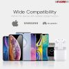 Wireless Charger 3 in 1 10W / 15W Qi Fast Charging Pad Dock Station Travel Chargers for Multiple Devices for iPhones, Android, Galaxy S- Series, Watch