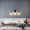 Wall Sconces Set of 3 with Clear Glass Shade,Modern Wall Sconce,Industrial Indoor Wall Light Fixture for Bathroom Living Room Bedroom Over Kitchen Sin