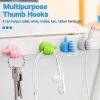 10 Pack Thumb Shape Key Hooks Multifunctional Clip Holder Small Hand Wall Hooks Cute Car Adhesive Hooks Personalized Creative Non-marking Silicone Hoo
