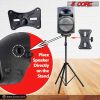 5 Core Speaker Stand Tripod Tall Height Adjustable DJ Light Floor Stands Universal 35mm Pole Mount PA Studio Monitor Large Subwoofer Support - SS ECO