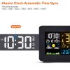 Atomic Projection Alarm Clock Radio Control Clock with WWVB Function Weather Station Dual Alarms Snooze Outdoor Wireless Temperature Humidity Sensor