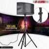 5 Core Speaker Stand Tripod Tall Height Adjustable DJ Light Floor Stands Universal 35mm Pole Mount PA Studio Monitor Large Subwoofer Support - SS ECO