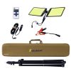 LED Work Light with Stand, 11200 Lumen Dual-Head Tripod Lights Construction, Outdoor Construction Light Stand Portable stand work light with Remote, W