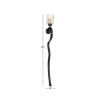 DecMode Black Metal Scroll Handmade Long Pillar Wall Sconce