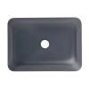 Tempered Glass Matte Bathroom Vessel Sink, Rectangle Bathroom Basin (Tempered Glass Matt Gray)