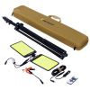 LED Work Light with Stand, 11200 Lumen Dual-Head Tripod Lights Construction, Outdoor Construction Light Stand Portable stand work light with Remote, W