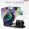 Wireless Charger 3 in 1 10W / 15W Qi Fast Charging Pad Dock Station Travel Chargers for Multiple Devices for iPhones, Android, Galaxy S- Series, Watch
