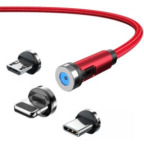 Magnetic Charging Cable; 540¬∞ Rotation Magnetic Charging Cable; 3-In-1 Magnetic Phone Charger ; Charging Cable USB Magnet Charging Cable For IPhone/M (Color: Silvery, Items: Micro)