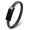 USB Charging Bracelet Cable Fashion Double Braided Leather Wrist Data Charger Cord; Perfect Birthday/Christmas/New Year/Thanksgiving Day Gift For Fami
