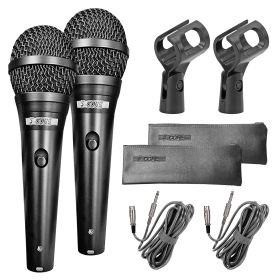 5 Core Microphone Professional Dynamic Vocal Neodymium Cardioid Unidirectional Handheld Mic for Speakers, Karaoke W/Steel Mesh Grille, Metal Body ON/O (Quantity: 2PCS ND 58 BLK)