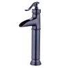 Farmhouse Waterfall Bathroom Faucet for Vessel Sink Single Hole Bowl Mixer Tap, brass materil