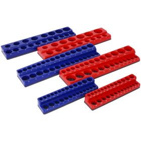 Magnetic Socket Organizer Set, 6-Piece Socket Holder Set Includes 1/4 (Color: Green, size: 16.9*10.4*5.1cm)