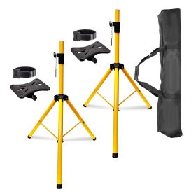 5 Core Speaker Stand Tripod Pair Tall Height Adjustable Heavy Duty DJ Light Floor Stands Universal 35mm Pole Mount PA Studio Monitor Large Subwoofer S (QTY: SS HD 2PK YLW BAG)