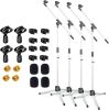 5 Core Tripod Mic Stand Heavy Duty Height Adjustable Floor Microphone Boom Arm Pedestal Para Microfono for Singing On Stage Studio - MS 080 WH