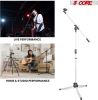 5 Core Tripod Mic Stand Heavy Duty Height Adjustable Floor Microphone Boom Arm Pedestal Para Microfono for Singing On Stage Studio - MS 080 WH