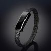 USB Charging Bracelet Cable Fashion Double Braided Leather Wrist Data Charger Cord; Perfect Birthday/Christmas/New Year/Thanksgiving Day Gift For Fami