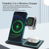 3 In 1 Fast Charging Station; Folding Wireless Charger Stand For IPhone 14; 13; 12; 11/Pro/Max/Mini/Plus; X; XR; XS/Max; SE; 8/Plus; Apple Watch 1-8;