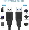 High Quality Black USB 2.0 Male To Male M/M Extension Connector Adapter Cable Cord Wire Wholesale in stock!!!